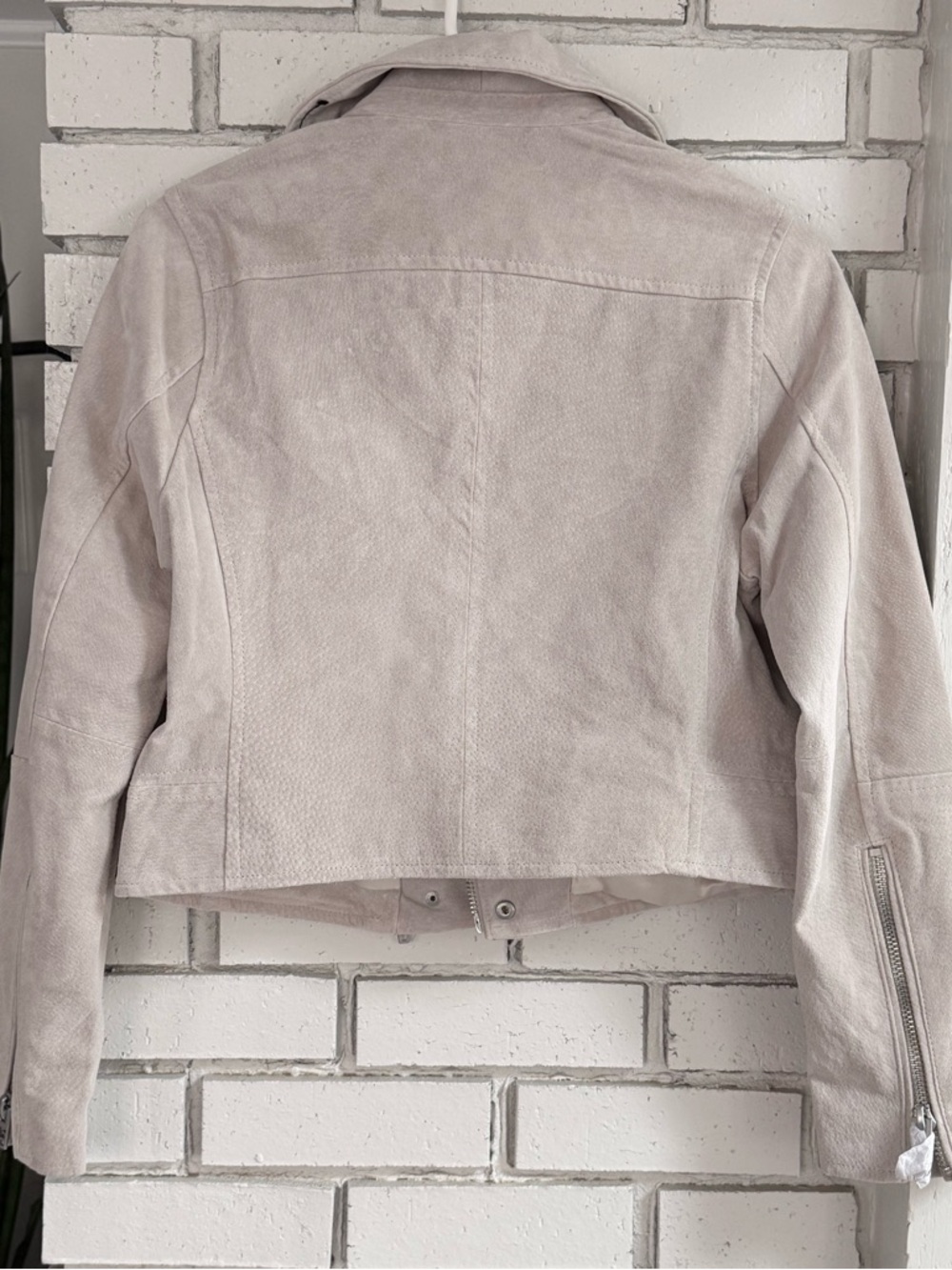 NWT Joie 100% Leather Suede Moto Jacket Cropped Beige Cream Zip Biker Chick S - Picture 6 of 10